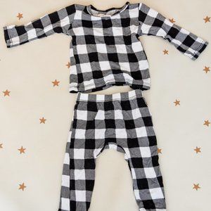 0-3 MO Cozys buffalo plaid pjs
